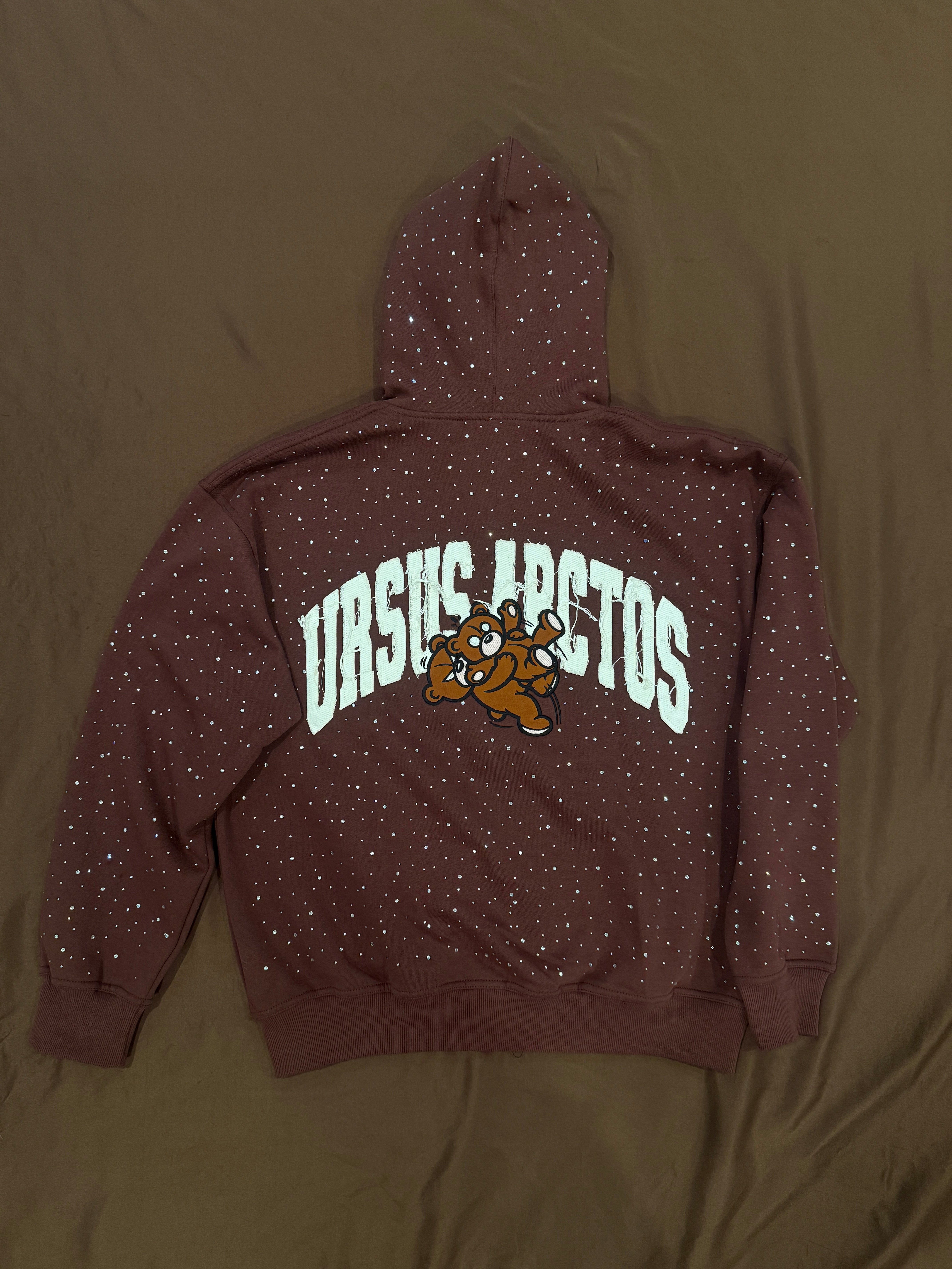 Ursus Arctos Rhinestone Varsity Zip Hoodie –Speckled Edition