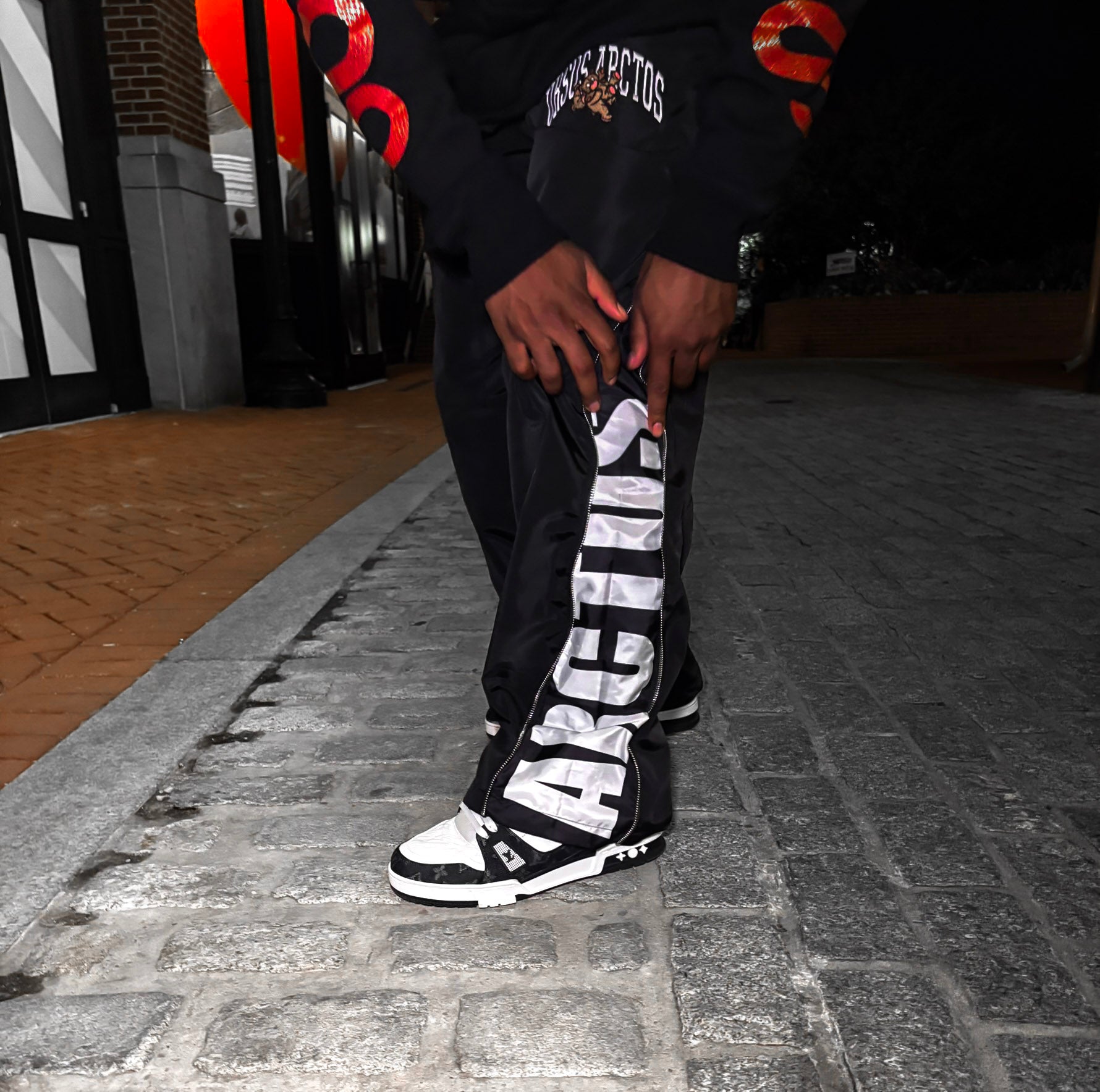 Ursus Arctos Street Nylon Joggers – Black Windbreaker Pants