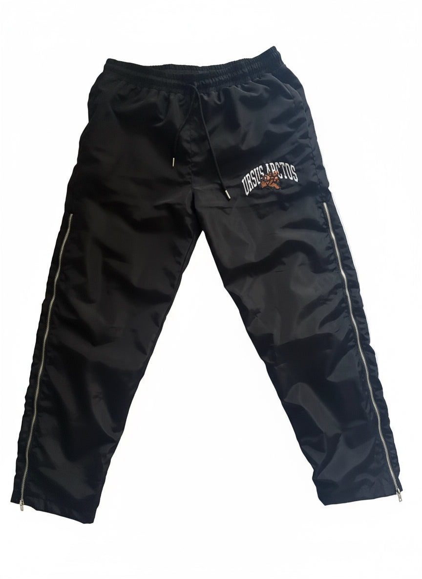 Ursus Arctos Street Nylon Joggers – Black Windbreaker Pants